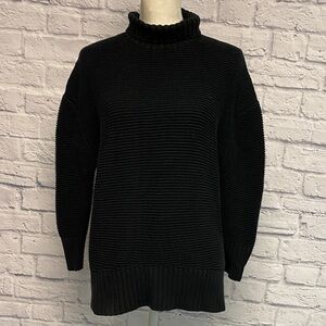 French Connection Classic Black Turtleneck 3/4 Sleeve Sweater Size M